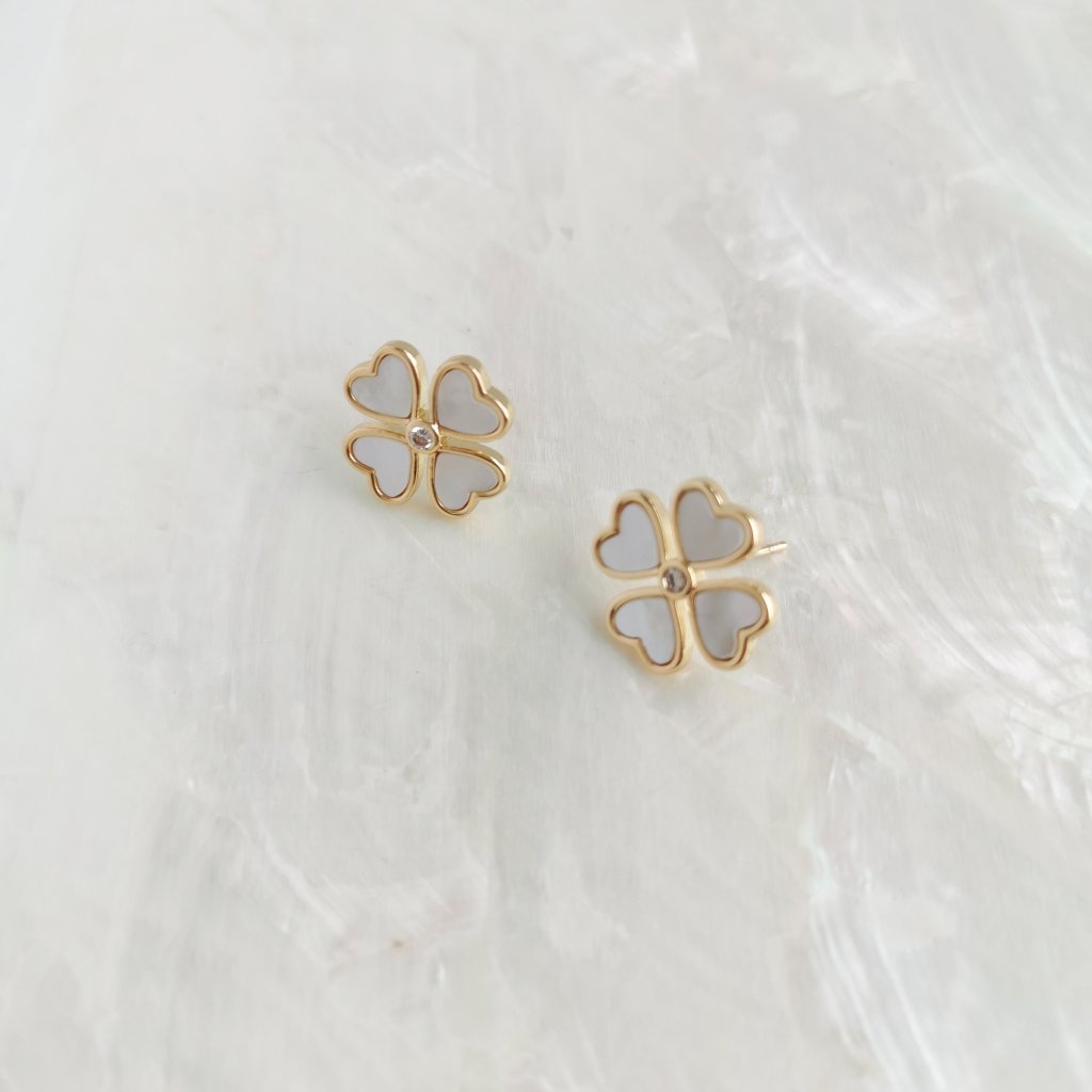 Alicia Bonnie Blair Gold Mother-Of-Pearl Stud Earrings